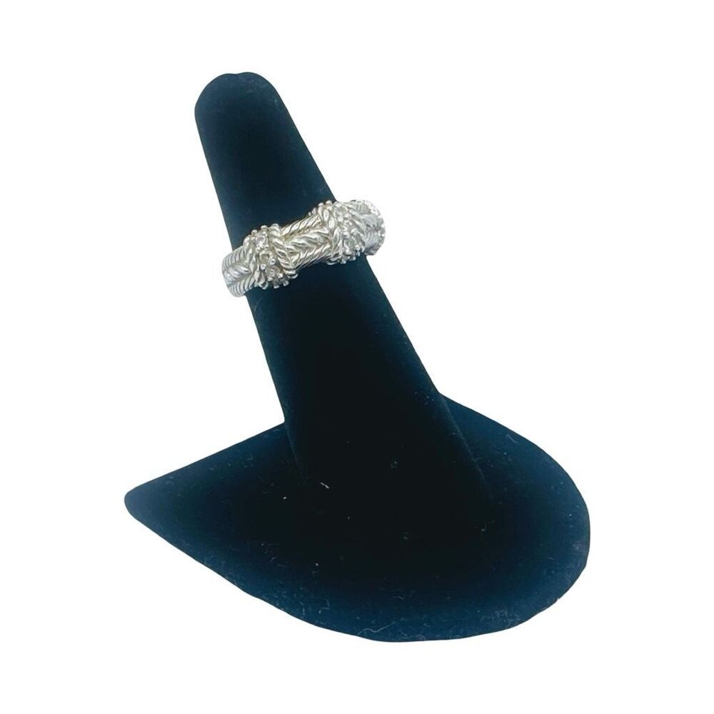 Judith Ripka 925 Sterling Silver Cubic Zirconia Ring Band - Size 6 - Picture 6 of 10
